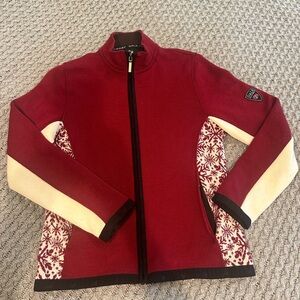 Dale of Norway New Wool Cardigan sweater in Dark Red/Maroon Size M